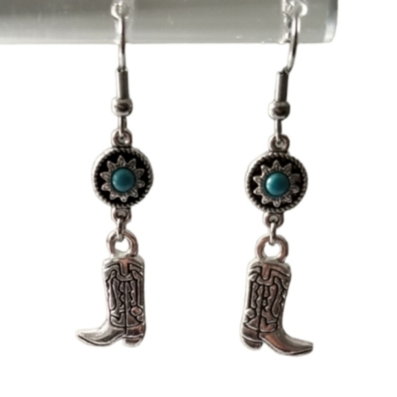 Handcrafted Cowboy Boot Earrings - Picture 3 of 5